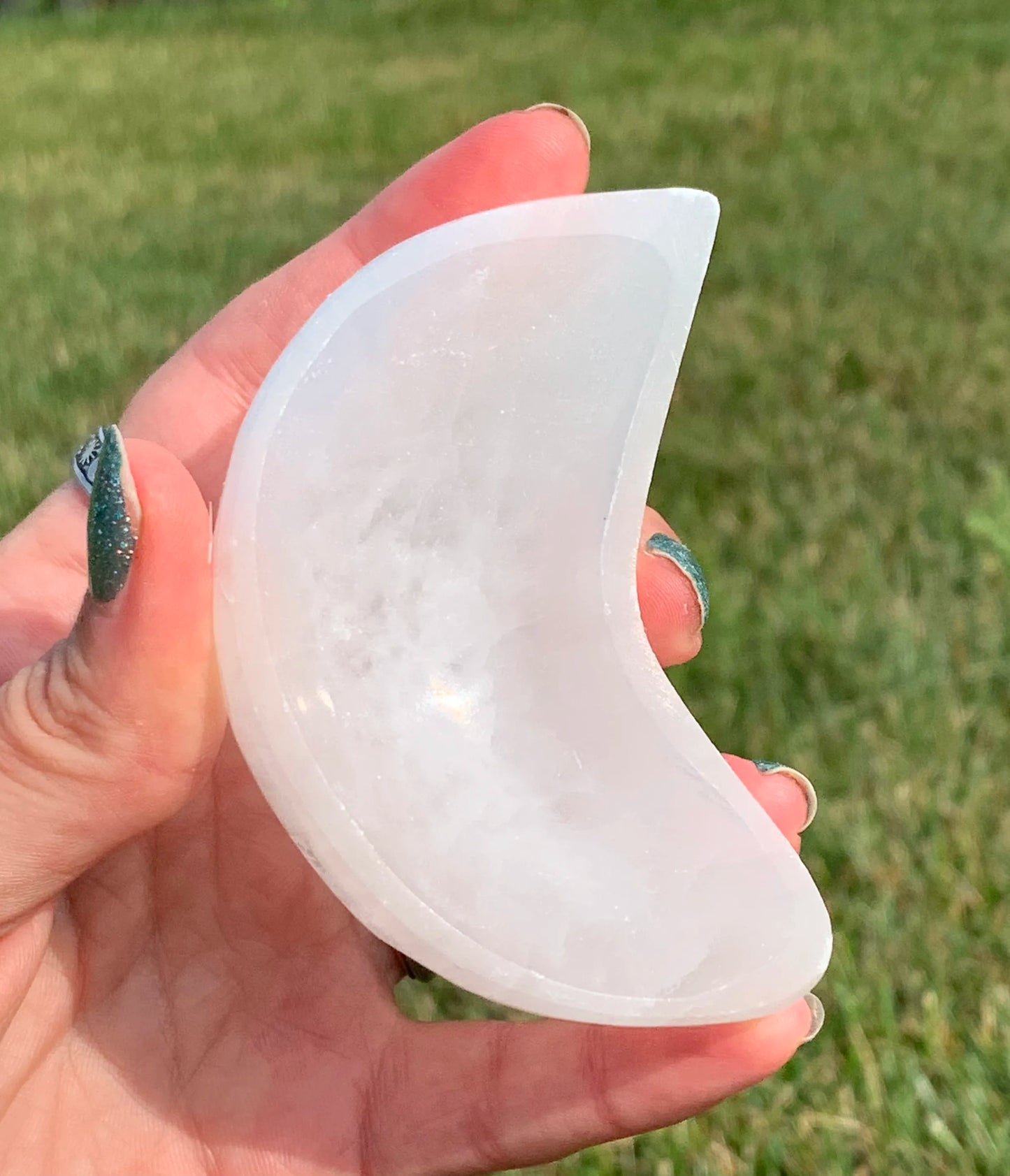 Selenite (Satin Spar) Moon Bowl