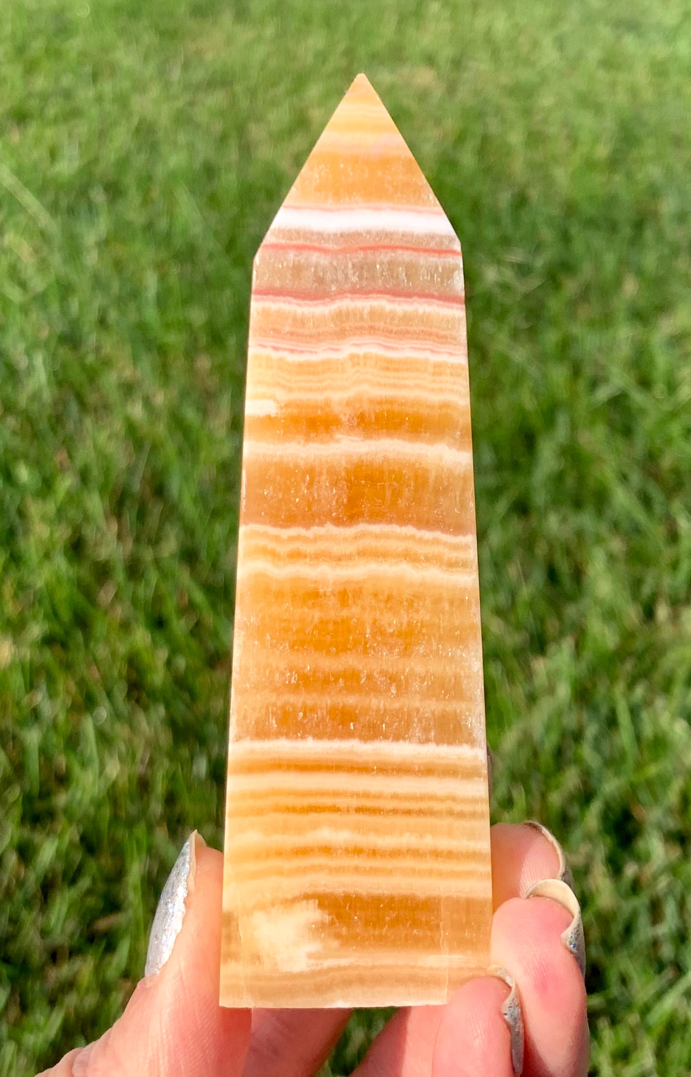 Orange Banded Calcite Tower