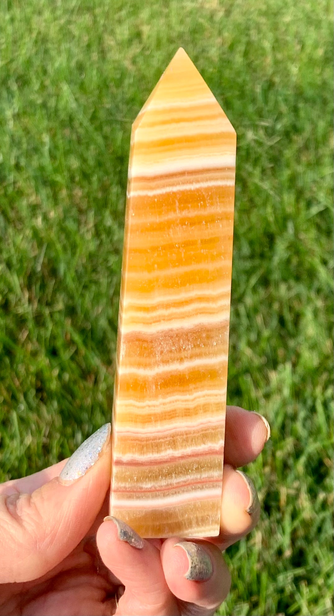 Orange Banded Calcite Tower