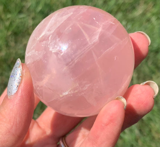 Rose Quartz Sphere with Star Flash