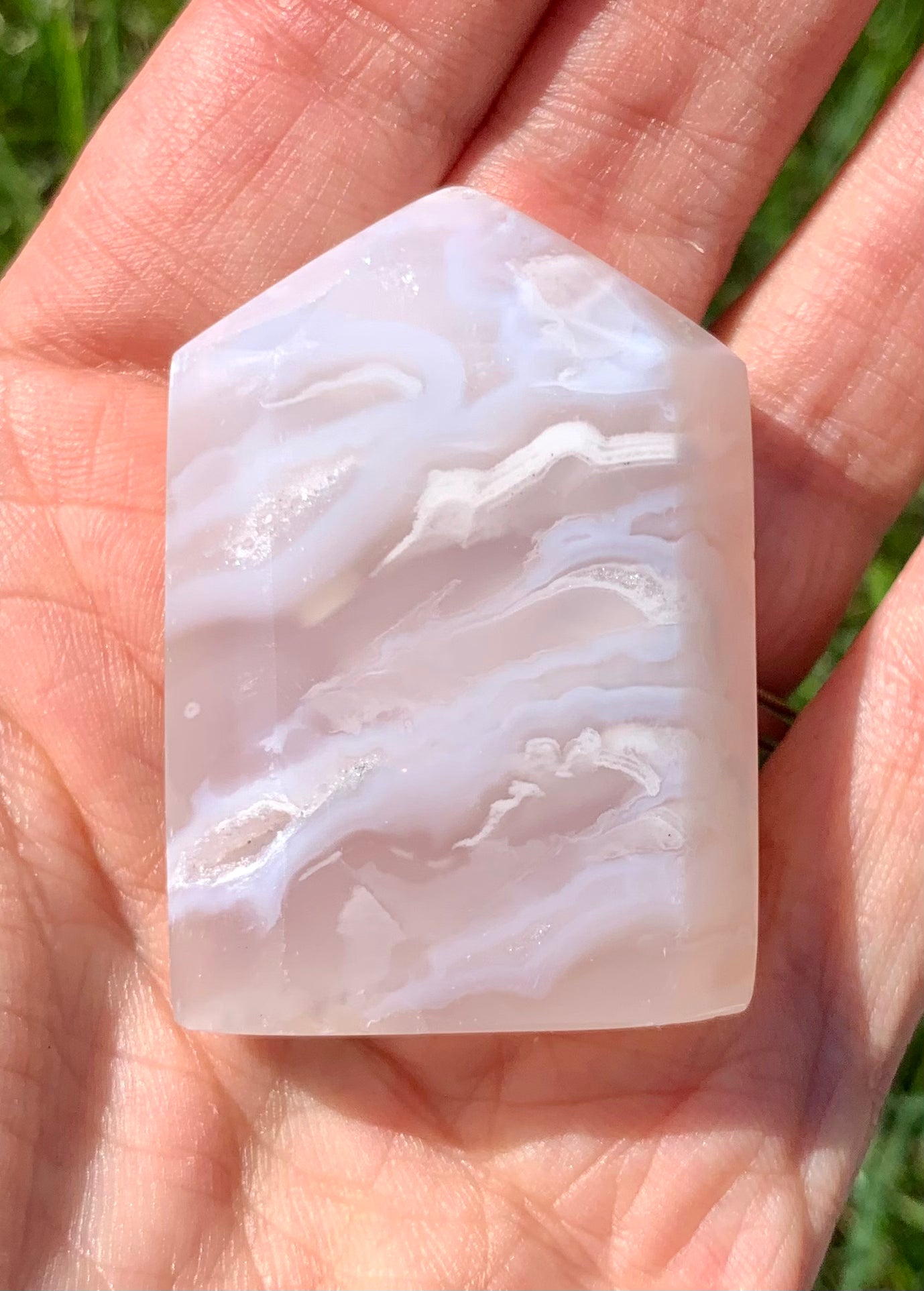 White Plume Agate Obelisk
