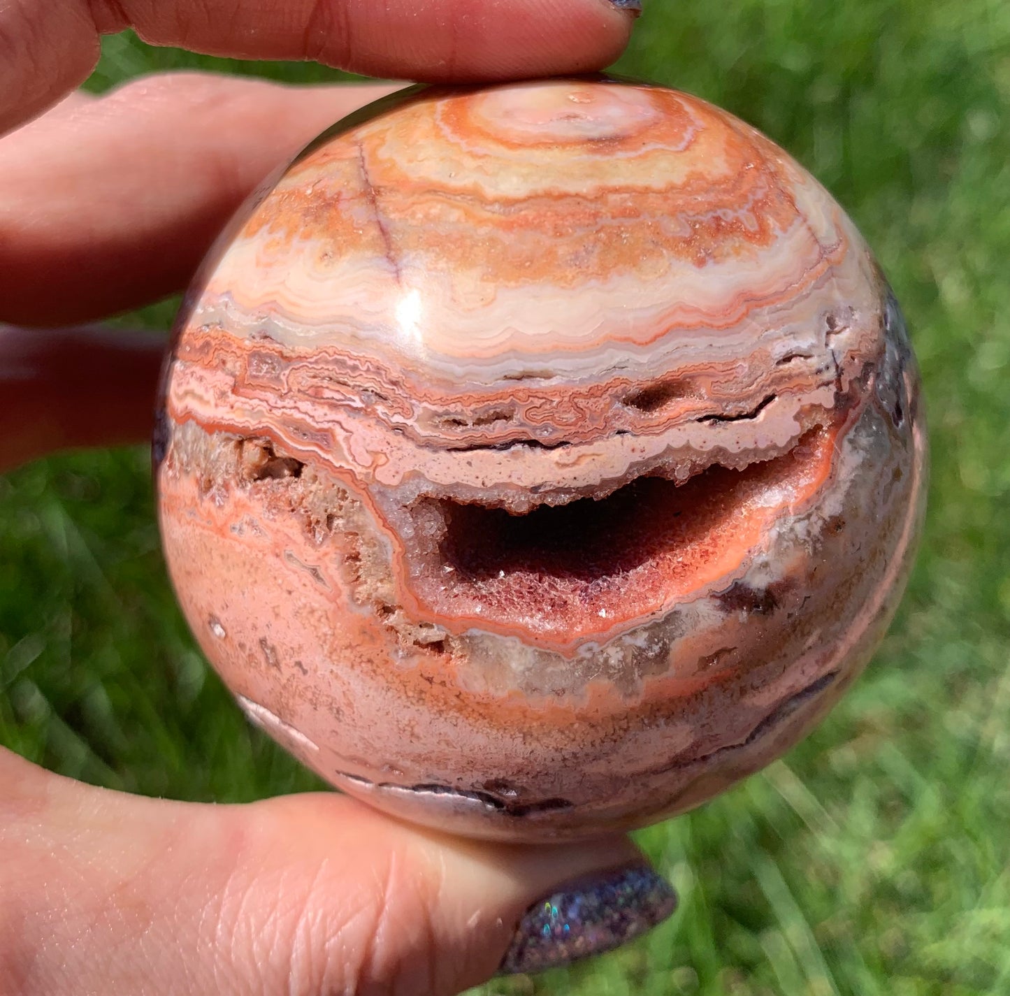 Pink Crazy Lace Sphere