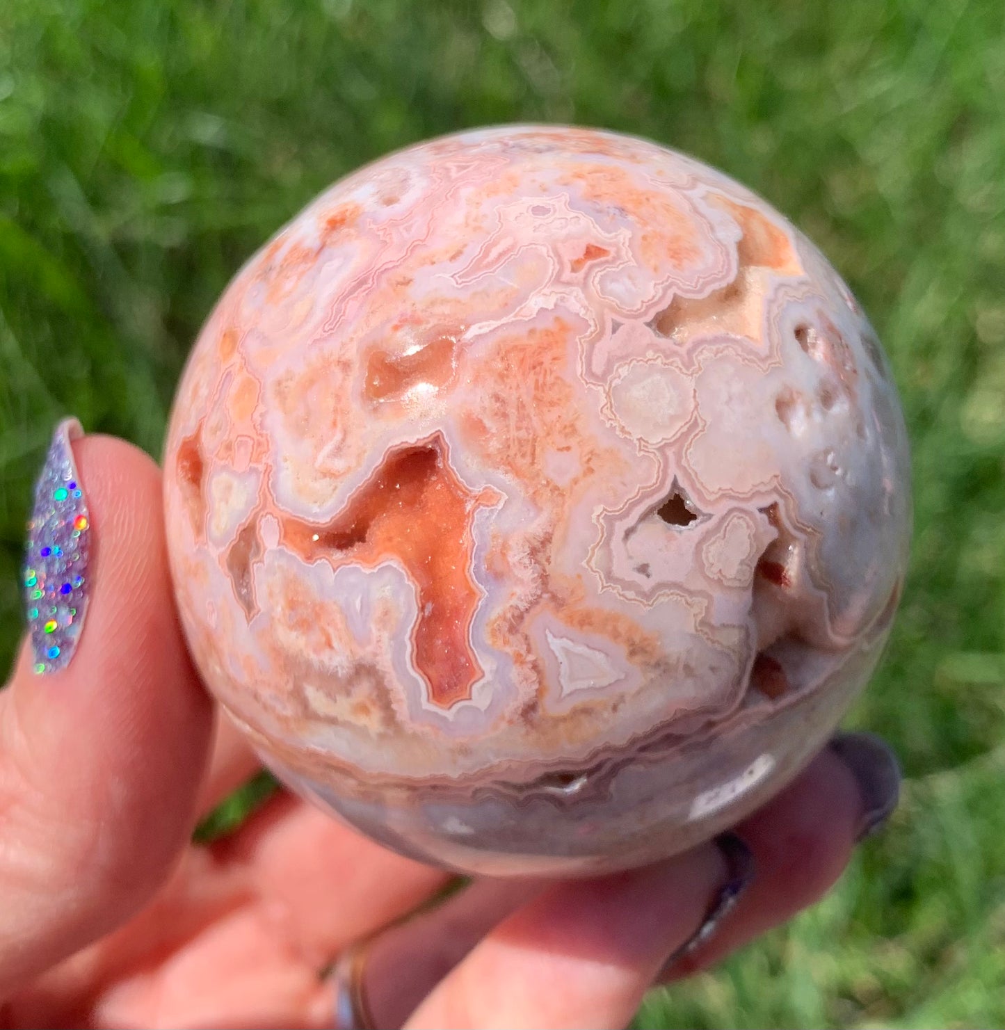 Pink Crazy Lace Sphere