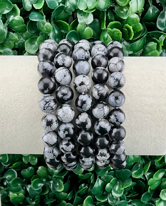 Snowflake Obsidian Bracelet