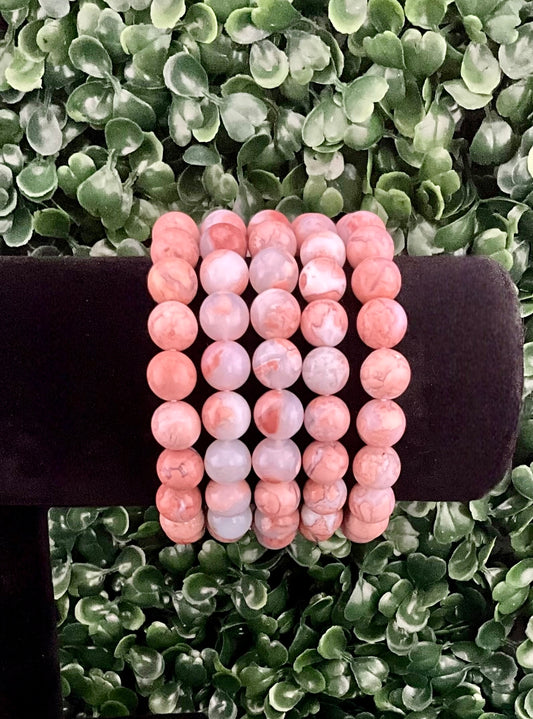 Pink (Cotton Candy) Agate Bracelet