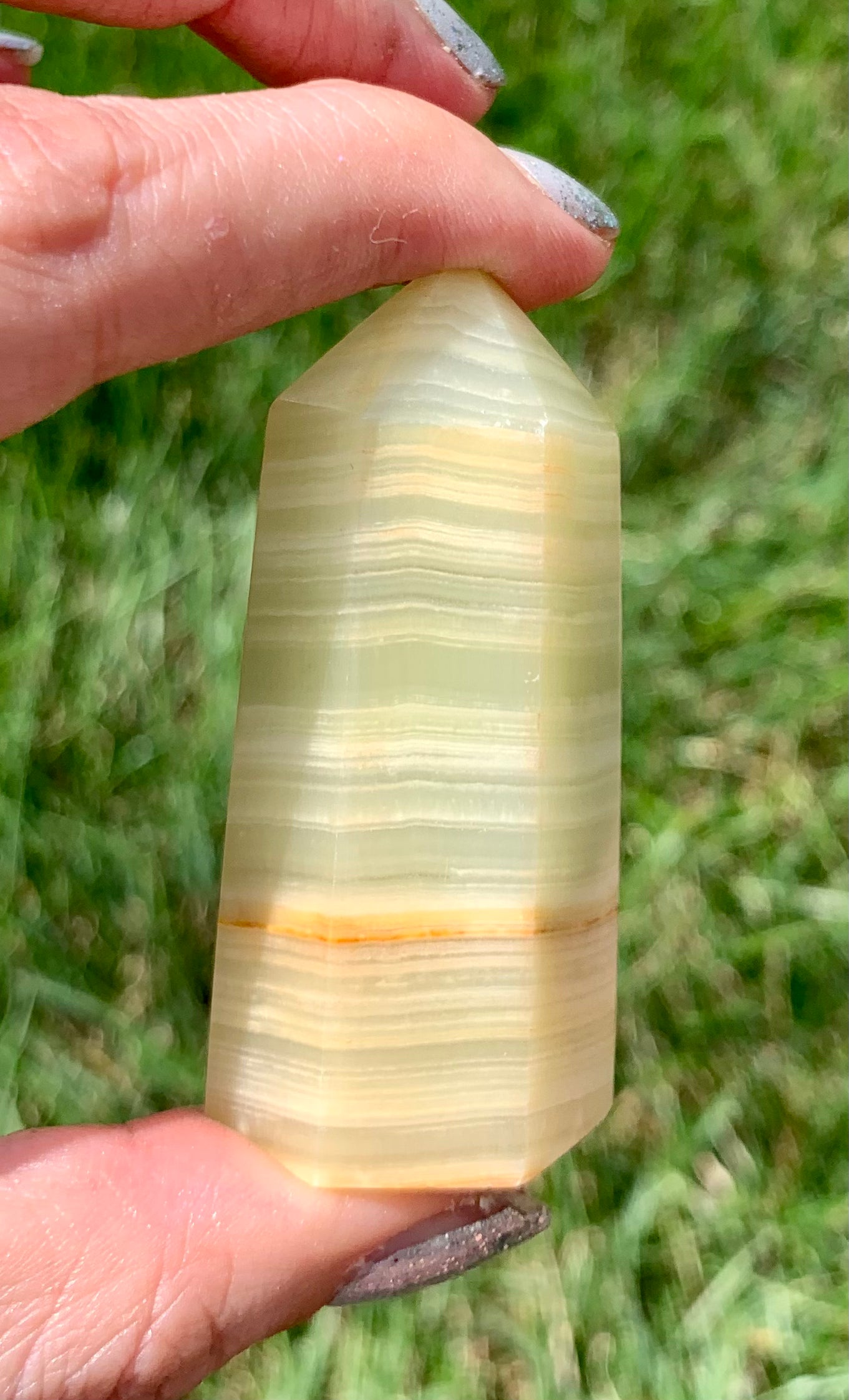 Green Banded Calcite Tower