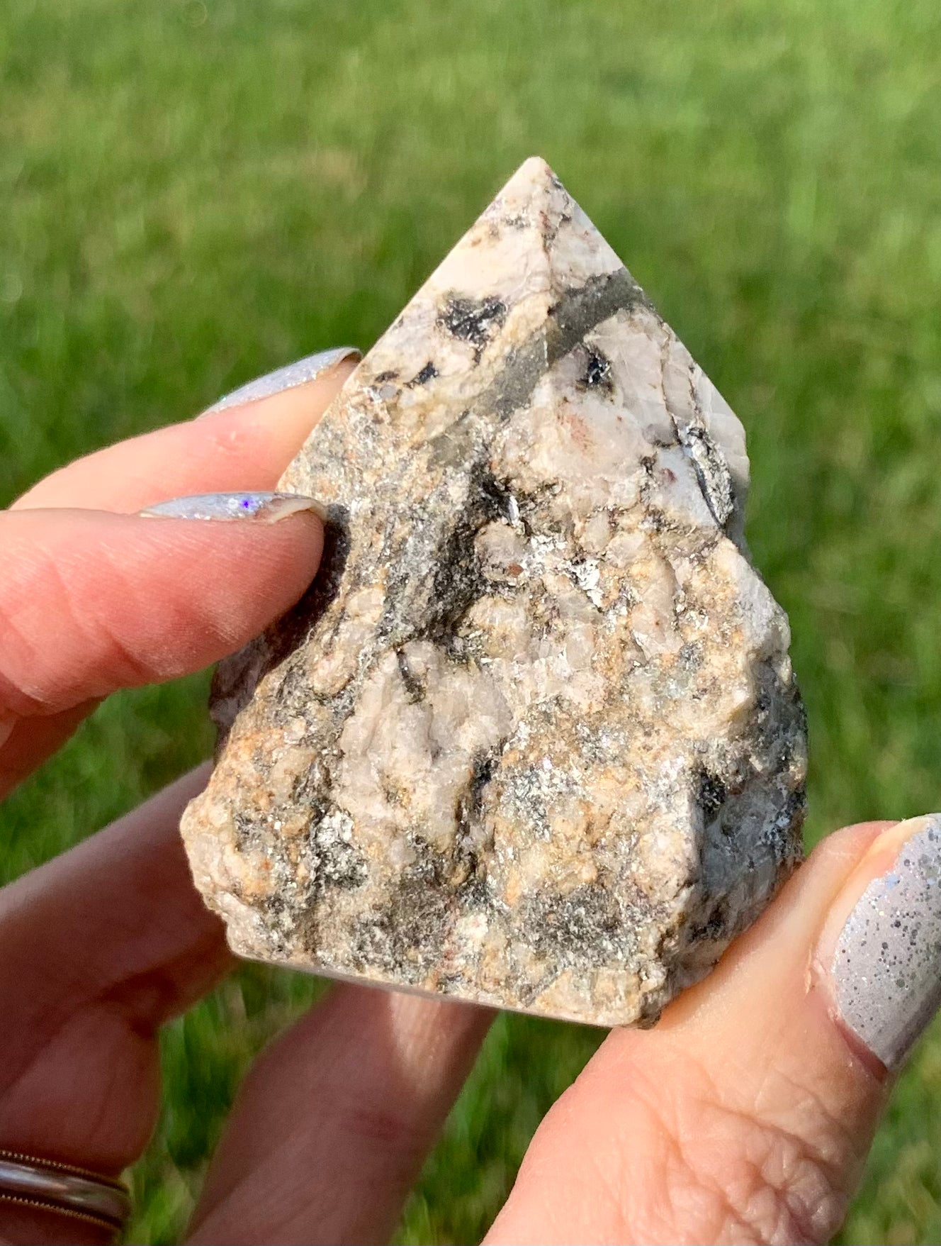 Lepidolite Half-Polished Point