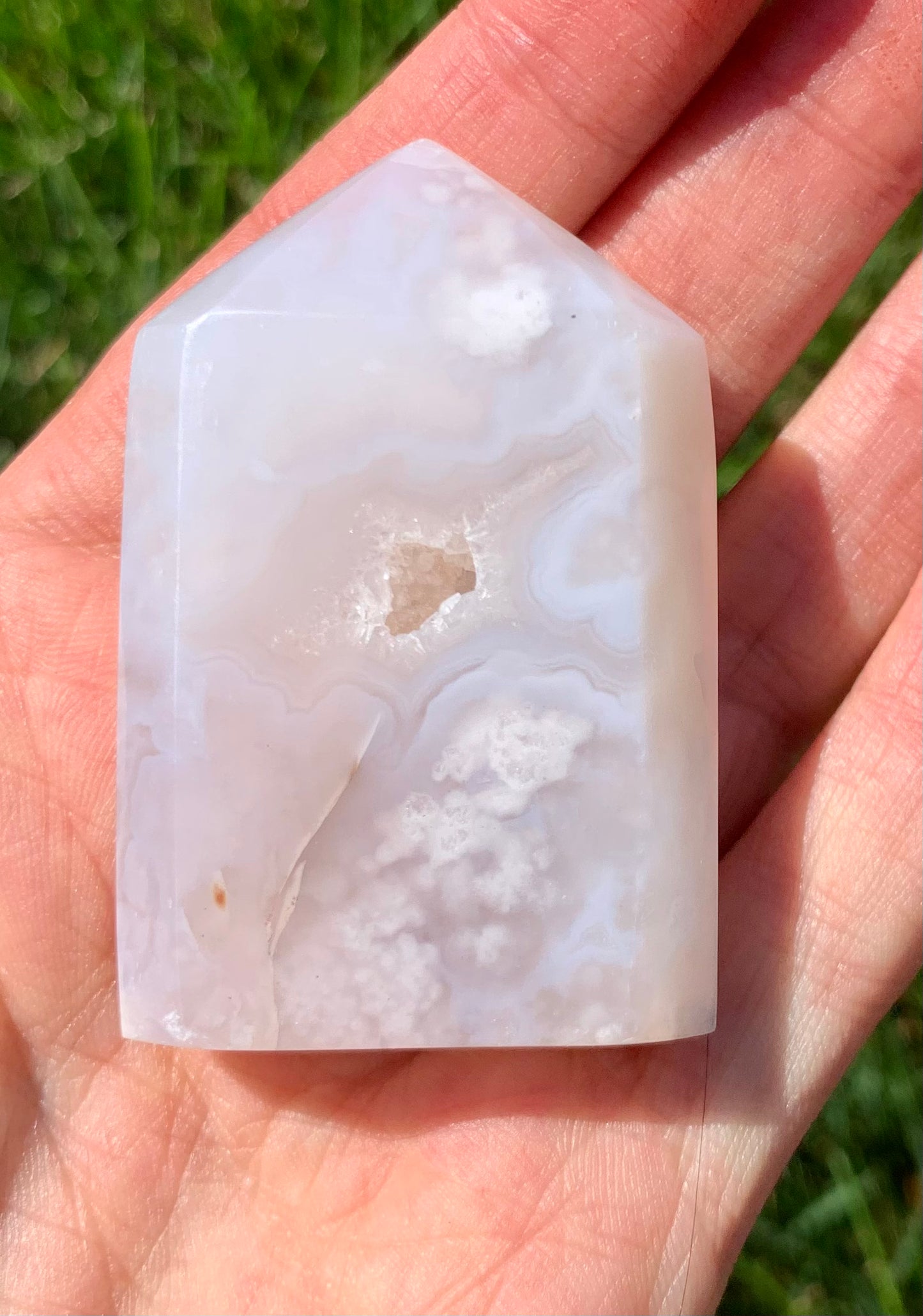 White Plume Agate Obelisk